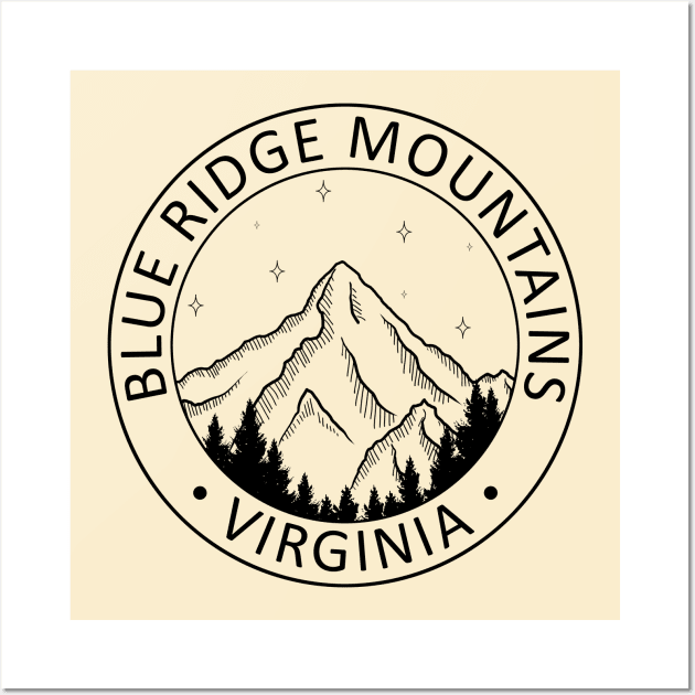 Blue Ridge Mountains - Virginia State Souvenir Gift Wall Art by ShopBuzz